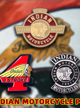 印第安摩托车标志美式复古徽章Indian金属胸针机车骑手饰品pin