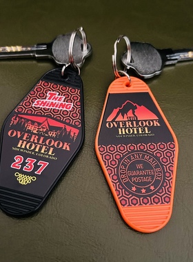 原创闪灵周边瞭望酒店overlook237房卡牌行李挂件美式复古钥匙扣