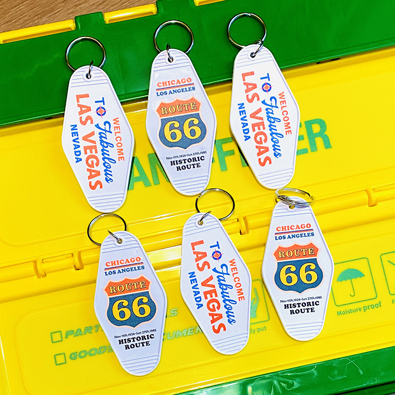 美式复古ROUTE66号公路塑料挂件