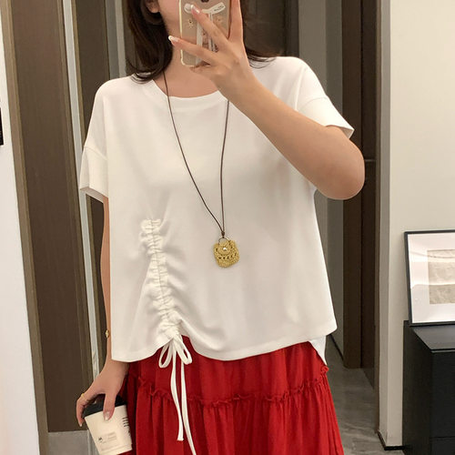 DD大码女装抽绳T恤高腰裙裤