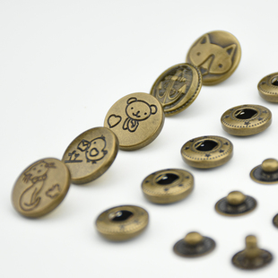 金属复古四合扣 633型号扣面15mm 手工diy皮艺布艺纽扣任3件包邮