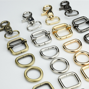 2个价适2cm包带钳钩扣D方扣筒针拉芯圆圈手工diy配件五金拼布皮具