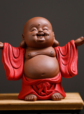 大肚新中式风禅意办公桌弥勒佛