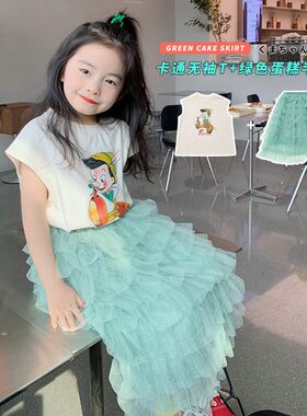 夏季女童卡通背心无袖T恤
