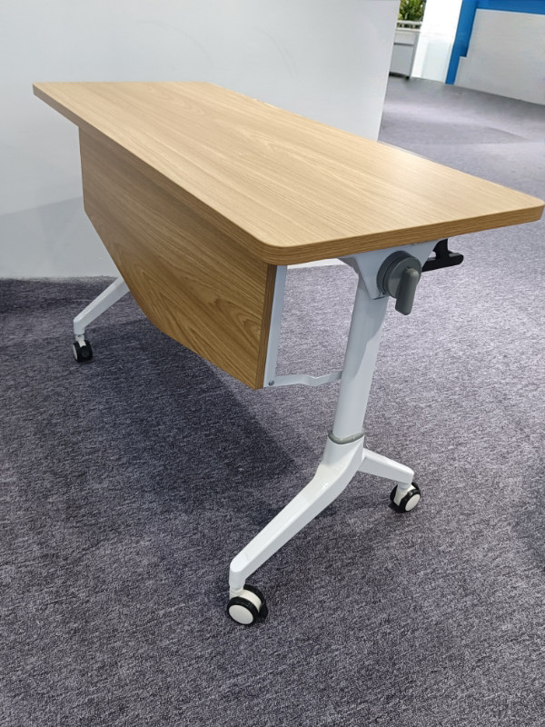 折叠会议培训桌椅侧翻移动办公桌长条桌学习双人课桌椅职员桌拼接