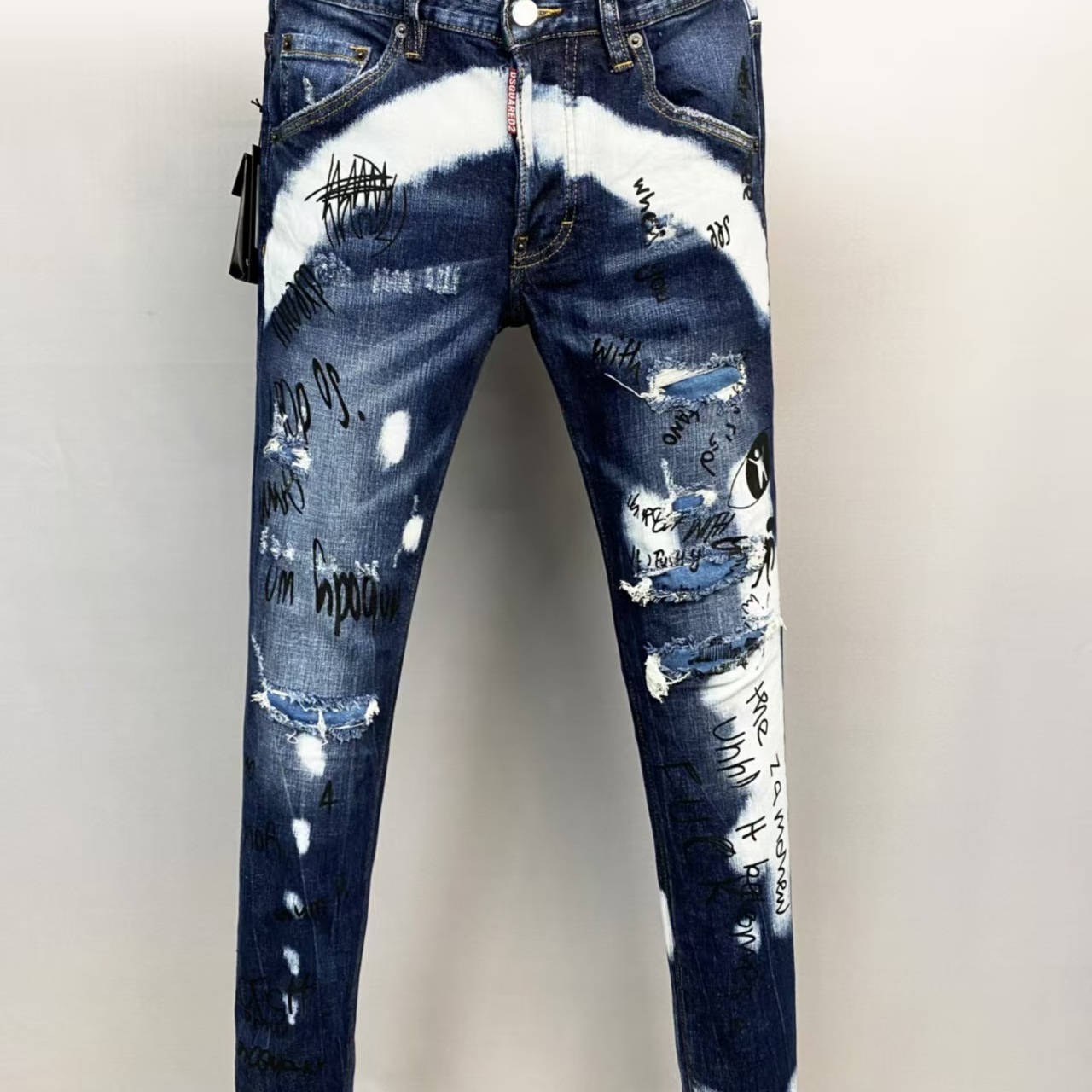 2025春夏新款D2潮男破洞牛仔裤