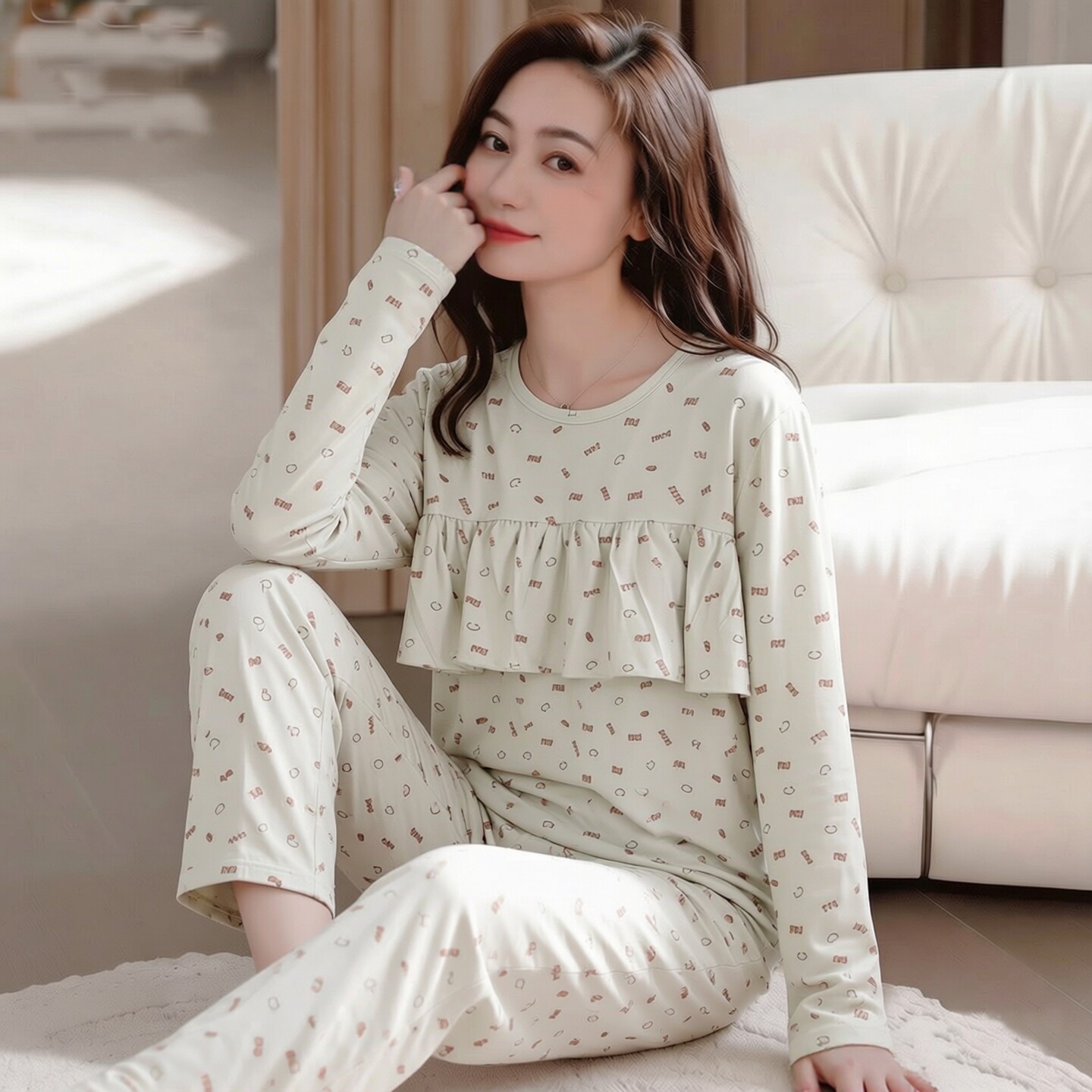 女睡衣家居服莫代尔薄空调服套装