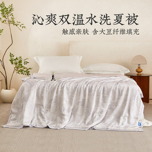 远梦商超专柜同款夏凉被沁爽双温水洗夏被大豆被亲肤透气夏季凉感