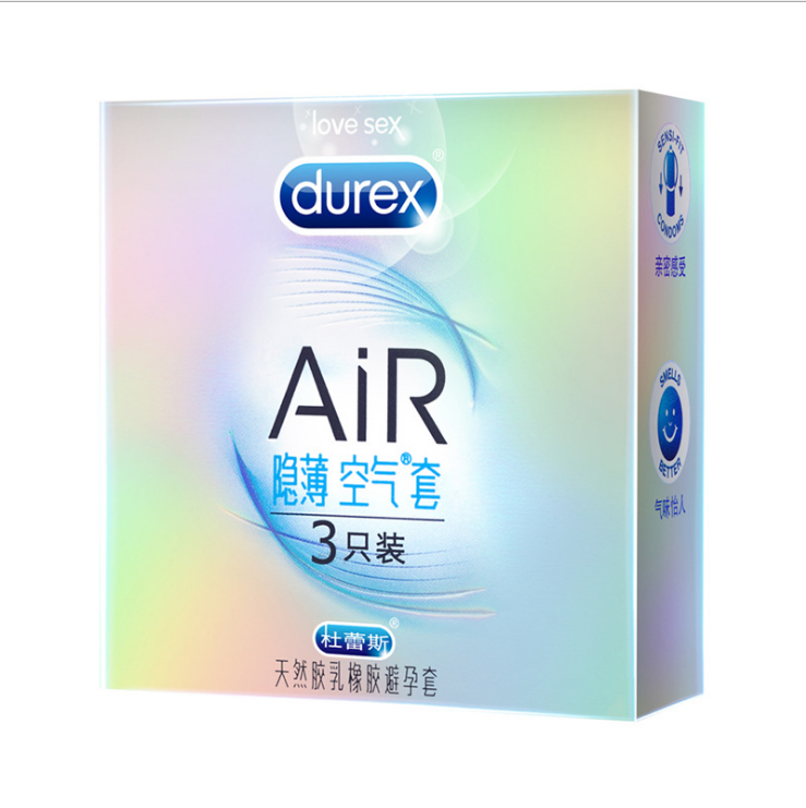 杜蕾斯AIR隐薄空气套3只装天然胶乳橡胶避孕套安全套保护套