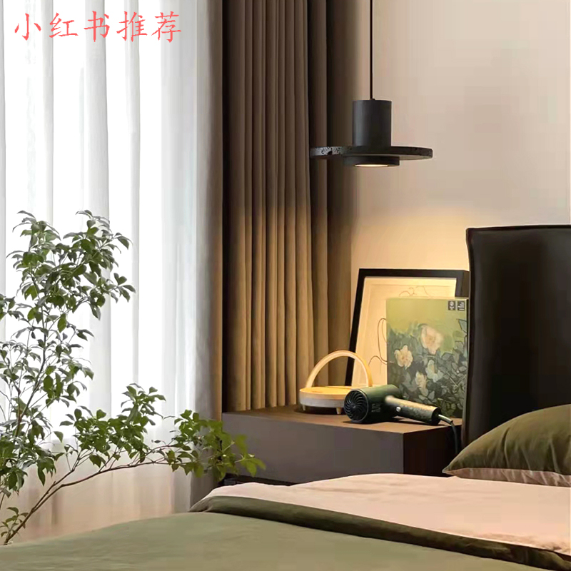 卧室床头北欧黑洞石吧台餐厅吊灯