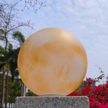 2025新款月球户外别墅太阳能圆形柱头灯庭院大门口草坪花园围墙灯