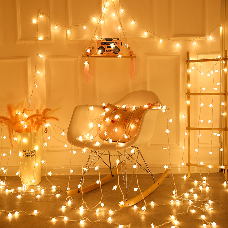 led星星灯小挂彩灯闪灯串灯满天星房间布置ins网红浪漫装饰灯泡品