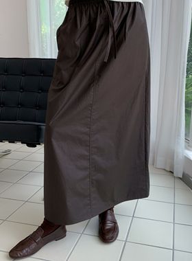 CLEAN SPACE-休闲简约百搭气质宽松棉秋上新半身裙(配腰绳)56336