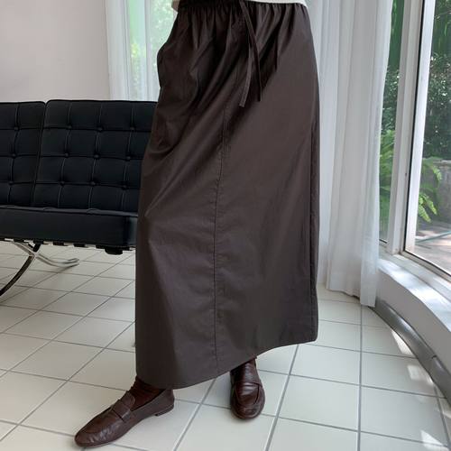 CLEAN SPACE-休闲简约百搭气质宽松棉秋上新半身裙(配腰绳)56336