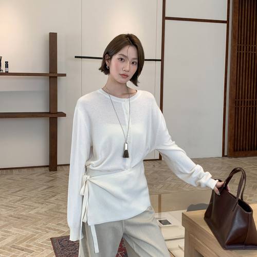 CLEAN SPACE-100%羊毛圆领简约秋上新针织开衫(配屁帘)57250