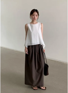 CLEAN SPACE-优雅随性背心女2025新款棉韩系设计感时装背心55953