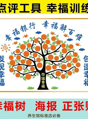 爆款墙贴  幸福树 养生馆美容院 幸福墙 贴纸 点评工具