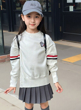 韩国儿童毛衣2025冬新款女童针织衫卡通tb套头男童洋气撞色毛线衫