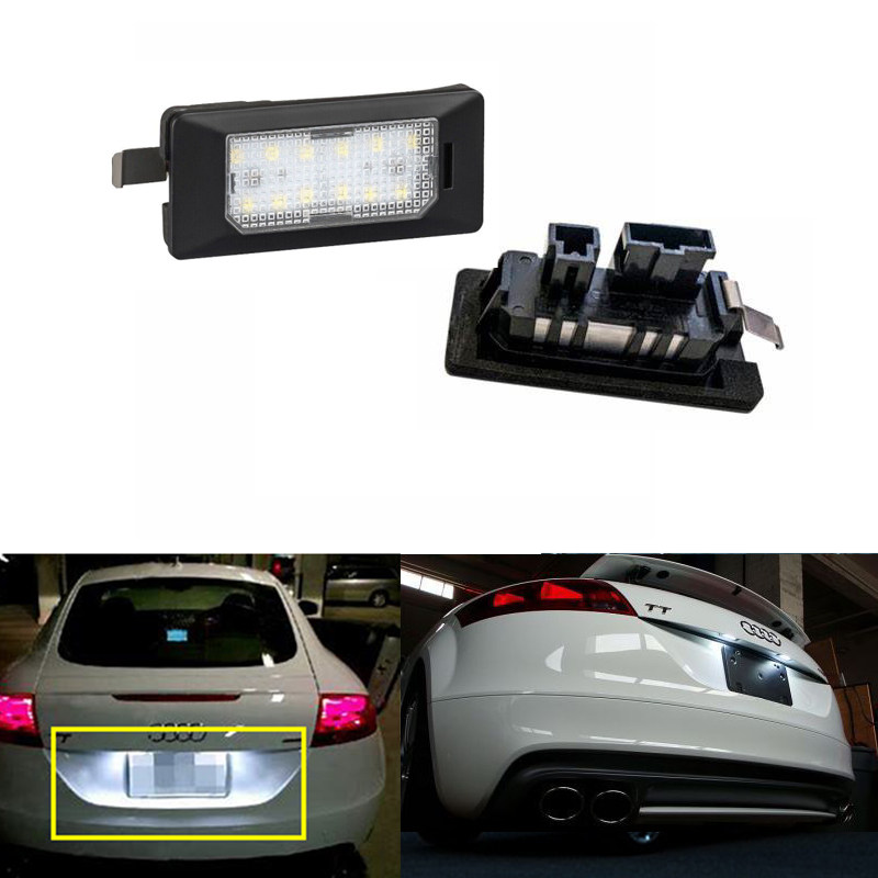 08-14年款奥迪TT TTS TTRS 8J汽车车牌灯LED后牌照灯总成高亮解码
