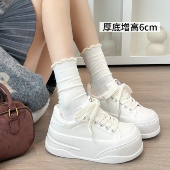 6CM厚底增高小白鞋 松糕底轻便板鞋 女2026春夏新款 百搭运动休闲鞋