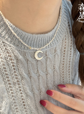 森糖星球|白月光水晶月亮清冷纯欲手工制chorker锁骨项链14k包金
