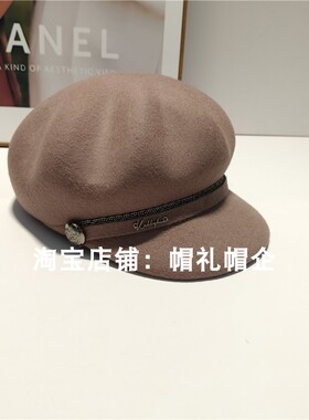 冬季复古羊毛八角贝雷帽女显脸小
