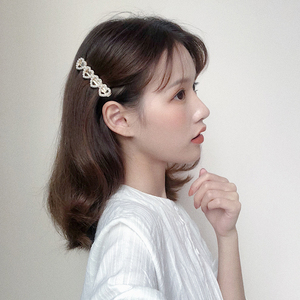 甜美镂空爱心珍珠发夹