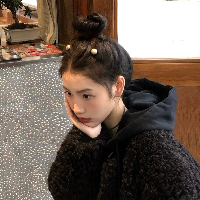 小香乖乖女~丝绒珍珠刘海碎发夹