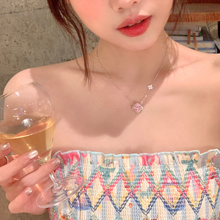 韩系满钻幸运四叶花项链女轻奢高级感小众锁骨链配饰颈链choker