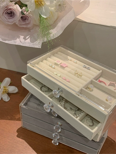 Вместительная и большая коробочка для хранения, высококлассная коробка для хранения, изысканное кольцо, ожерелье, серьги, модернизированная версия, изысканный стиль