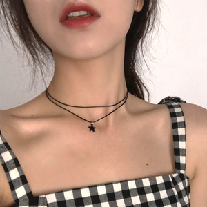 百搭双层项链锁骨链