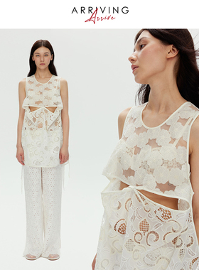 Arriving Arrive 花卉绣花连衣裙女夏季新款进口面料防晒服罩衫