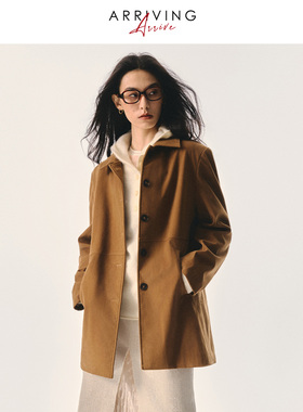 Arriving Arrive 复古做旧翻领麂皮绒质感宽松廓形夹克外套上衣