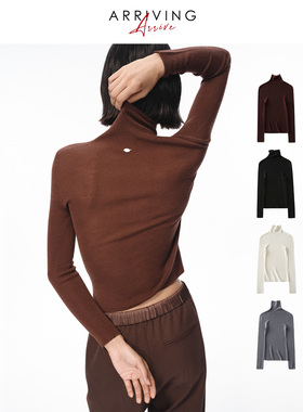 Arriving Arrive Whole-Garment无缝编织高领打底衫长袖T恤