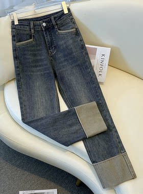 水泥灰小个子牛仔裤女春夏季烟管