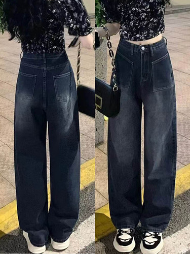阔腿牛仔裤女秋季大码
