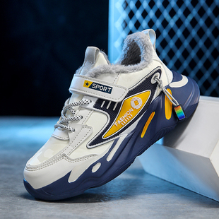 男童冬天棉鞋2024新款中大童加绒加厚保暖大棉鞋男孩子儿童运动鞋