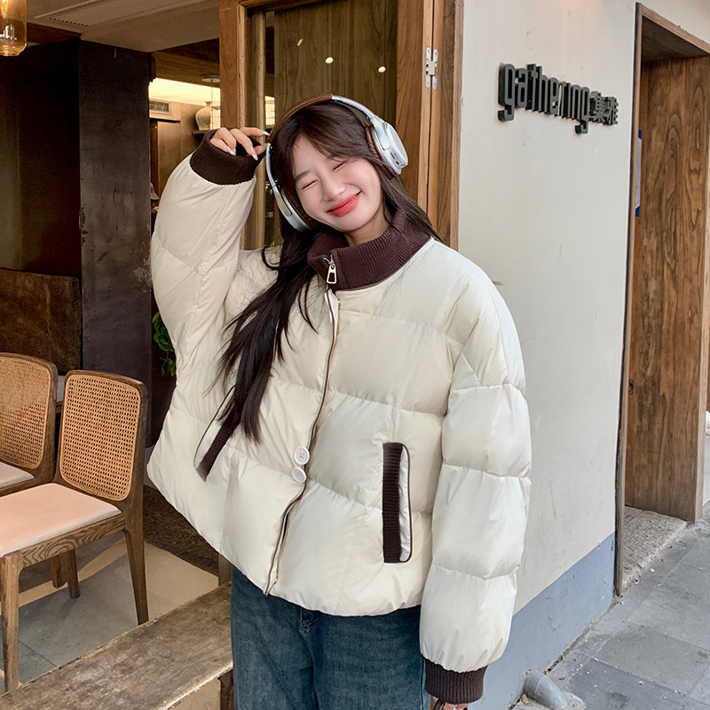 【新款】档口现货短款立领拼接羽绒服293-0163Y-P235控358,女装羽绒服,浙宝293