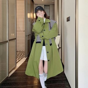 【春装新款】面料已下！条纹披肩长款风衣 205A-2307-P150控208图片