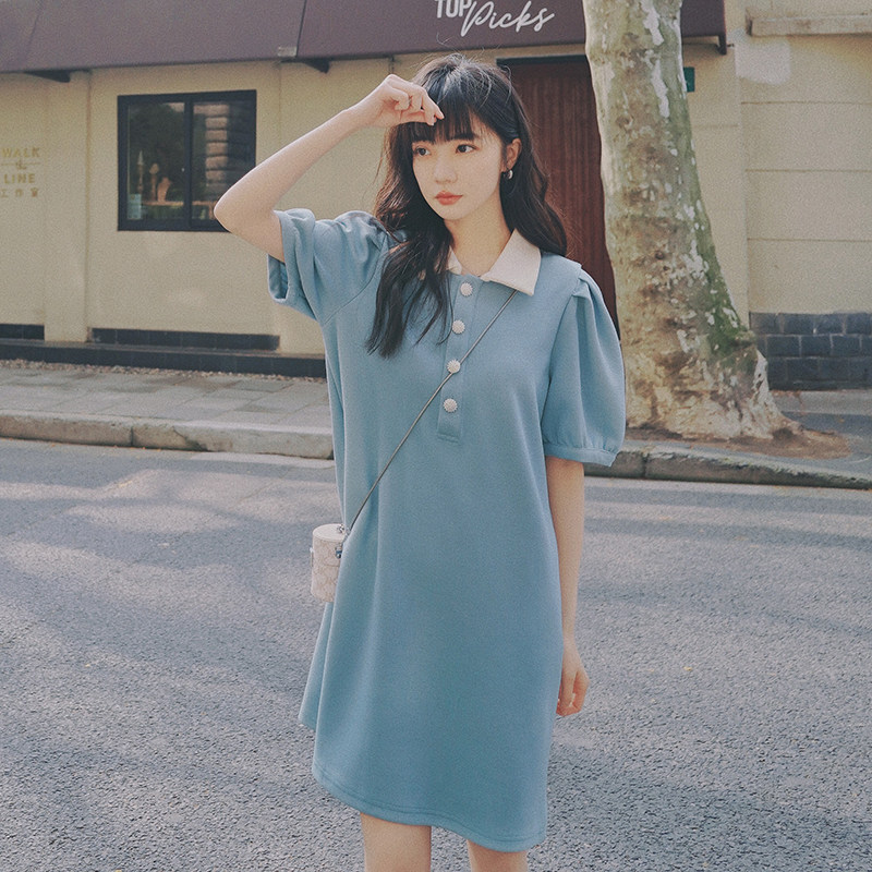 【档口现货】主推款夏日清新泡泡袖POLO裙205A-1128-P85控138,女装连衣裙,浙宝293