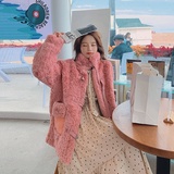 【档口现货】仿兔毛皮毛一体羊羔毛外套205A-K130-P155控238，女装皮草，浙宝293