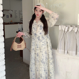 【新款】超仙水墨晕染木耳边连衣裙293-1109-P125控178，女装连衣裙，浙宝293