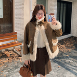 【新款】现货美拉德皮毛一体羊羔毛外套293-227-P185控278，女装皮草，浙宝293