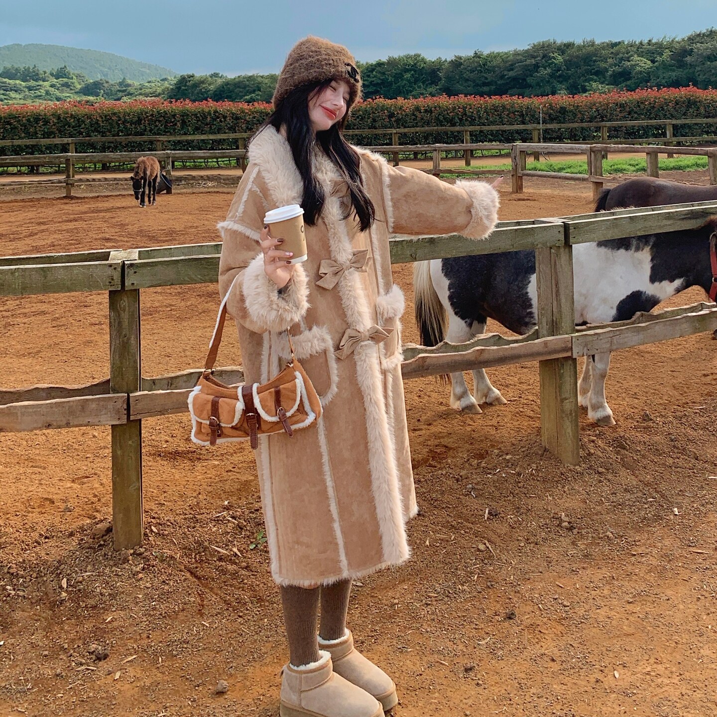 【新款现货】数据好皮毛一体长款毛毛外套293-2815-P225控328,女装皮草,浙宝293