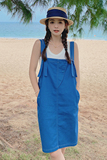 `【新款】盐系小清新学院牛仔背带裙205A-6610-P90控148，女装连衣裙，浙宝293