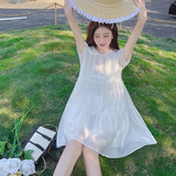 【档口现货】韩系甜美风设计感白色连衣裙205A-6619-P95控148，女装连衣裙，浙宝293