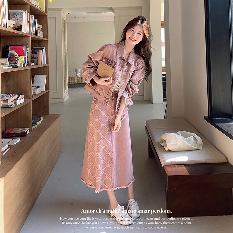 【春款现货】数据好牛仔外套+半身裙两件套293-2551-P175空258，女装套装/套裙，浙宝293