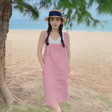 `【新款】盐系小清新学院牛仔背带裙205A-6610-P90控148，女装连衣裙，浙宝293
