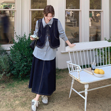 【春款现货】数据好设计感衬衣马甲裙三件套293-2536-P175空258，女装套装/套裙，浙宝293