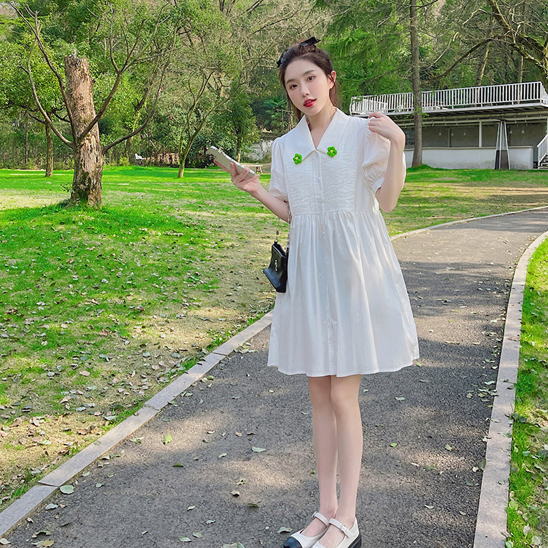 【新款】22夏小清新不挑人白色连衣裙205A-6601-P95控148,女装连衣裙,浙宝293